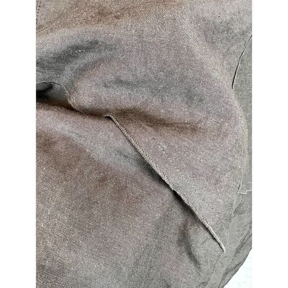 SANDRO green gray khaki linen rayon A-line frill skirt size 18W - Picture 3 of 7